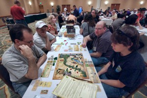Egizia proved to be among the most popular new Wild Card additions. The players in this game are (left to right): Keith Levy, Jeff Mullet, Bob Cranshaw and Josh Cooper. 